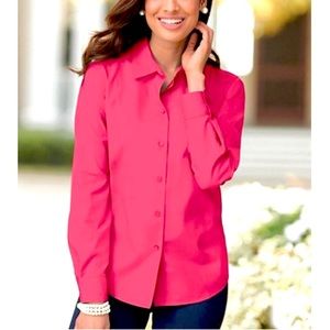 Foxcroft NYC Button Down Perfect-Fit Long-Sleeve Wrinkle-Free Shirt NWOT